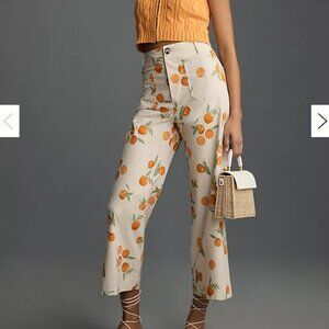 Anthropologie - Maeve x Dylan Mierzwinski Colette Cropped Wide-Leg Trousers - 28